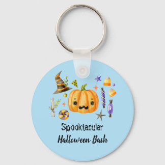Porte-clés Citrouille Spooktacular Halloween Bash Party Bleu
