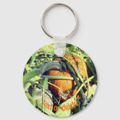 Porte-clés Citrouille Sur La Vine Nature Personnalisée (Verso)