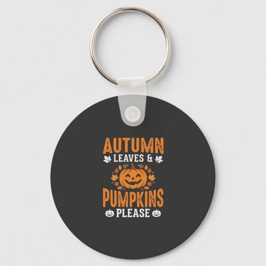 Porte-clés Citrouilles de feuilles d'automne S'il vous plaît (Recto)