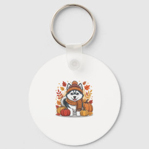 Porte-clés Citrouilles de husky d'automne de Thanksgiving Cos