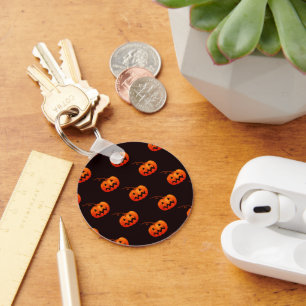 Porte-clés Citrouilles d'Halloween, Citrouilles Orange Farce