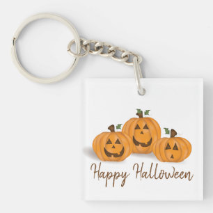 Porte-clés Citrouilles Jack O Lanterns heureuses et souriante