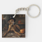 Porte-clés Citrouilles Rhodesian Ridgeback Halloween Effrayan (Dos)