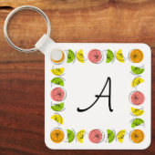 Porte-clés Citrus Carré Monogramme aluminium double face (Recto)