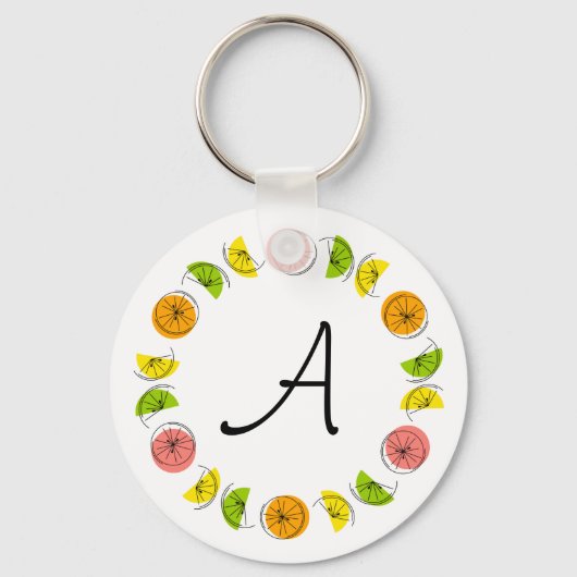 Porte-clés Citrus Circle Monogramme aluminium double face (Verso)