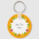 Porte-clés Citrus Circle Orange Texte aluminium double face (Verso)