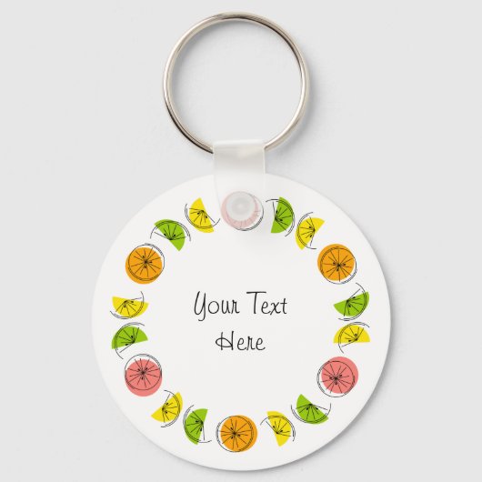 Porte-clés Citrus Circle Texte aluminium double face (Recto)