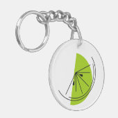 Porte-clés Citrus Lime Cercle de texte double face (Devant gauche)