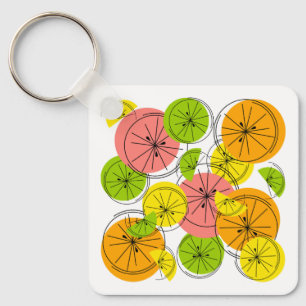 Porte-clés Citrus monogram back aluminium square double-sided