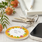 Porte-clés Citrus Orange Circle Monogramme double face (Devant droit)