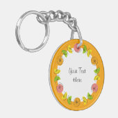 Porte-clés Citrus Orange Circle Monogramme double face (Devant gauche)