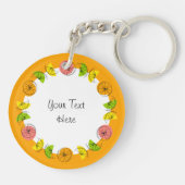 Porte-clés Citrus Orange Circle Monogramme double face (Dos)