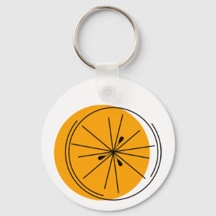 Porte-clés Citrus Orange keychain aluminium round