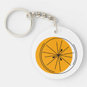Porte-clés Citrus Orange Monogramme cercle double face