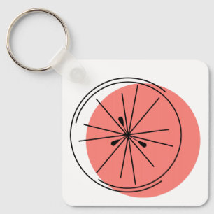 Porte-clés Citrus Pink Text keychain aluminium square