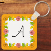 Porte-clés Citrus Square Orange Monogram aluminium (Verso)