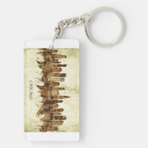 Porte-clés Cityscape de l'Illinois