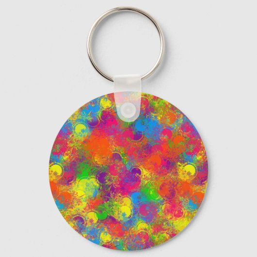 Porte-clés CKC Paint Can Florals-Round Porte - clé (Recto)