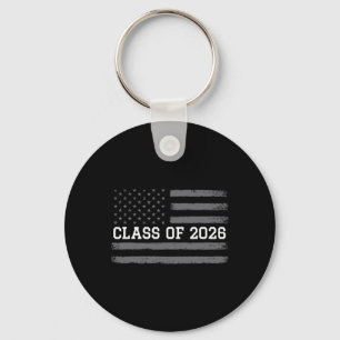 Porte-clés Cl de 2026 Diplômé Drapeau Américain Distressed Gr