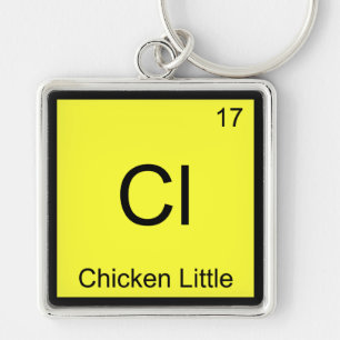 Porte-clés Cl - Symbole de l'élément Chicken Little Funny C