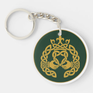 Porte-clés Claddagh à entrelacs doré