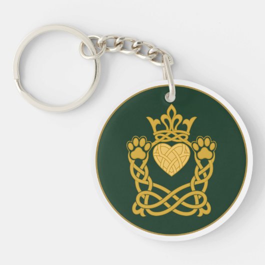 Porte-clés Claddagh Empreinte de Patte (Devant)