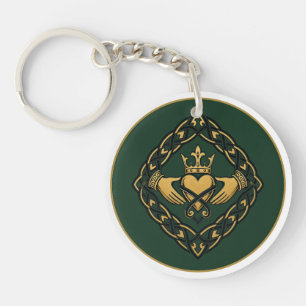 Porte-clés Claddagh en noir et or