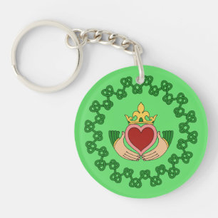 Porte-clés Claddagh et Green Knotwork