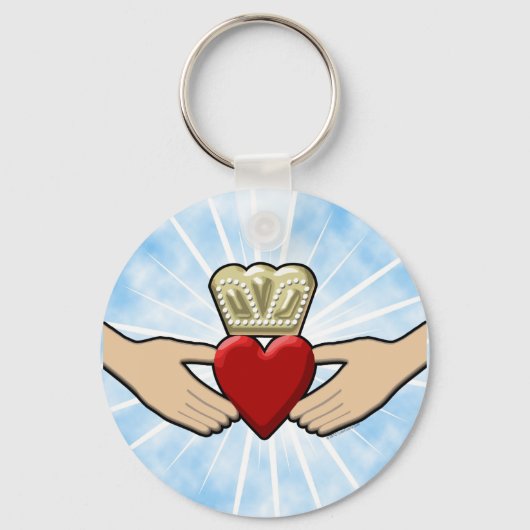 Porte-clés Claddagh Graphic avec Coeur Rouge (Recto)