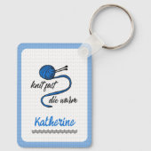 Porte-clés Clair Bleu Knit Rapide, Mourir Chaud (Verso)