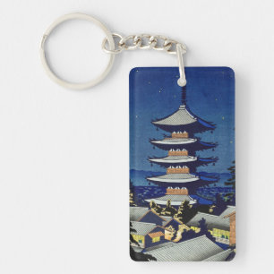 Porte-clés Clair de lune dans la pagode Yasaka Asano Takeji