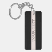 Porte-clés Clair rose pâle Bleu Bande et Élégant Texte modifi (Devant gauche)