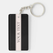 Porte-clés Clair rose pâle Bleu Bande et Élégant Texte modifi (Dos)