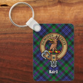 Porte-clés Clan Baird Crest sur Tartan (Recto)
