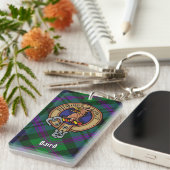 Porte-clés Clan Baird Crest sur Tartan (Devant droit)