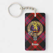 Porte-clés Clan Brown Crest sur Tartan (Devant)