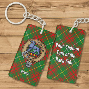 Porte-clés Clan Bruce Crest sur la chasse Tartan