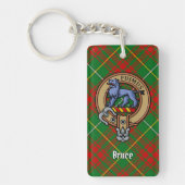Porte-clés Clan Bruce Crest sur la chasse Tartan (Devant)