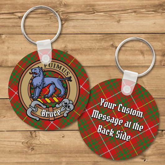 Porte-clés Clan Bruce Crest sur Tartan