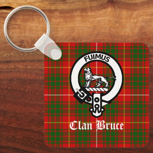 Porte-clés Clan Bruce Crest Tartan Custom (Recto)