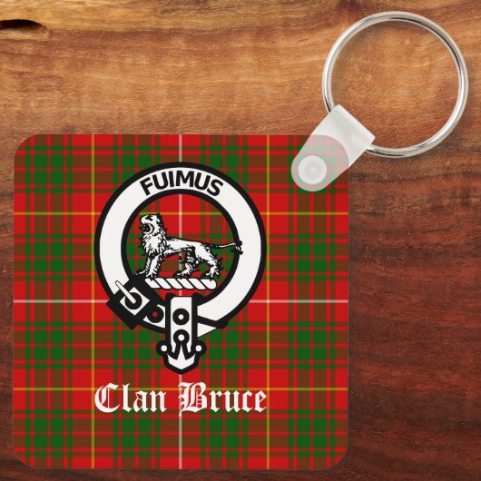 Porte-clés Clan Bruce Crest Tartan Custom (Verso)