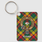 Porte-clés Clan Buchanan Crest sur le Porte - clé Tartan (Recto)