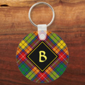 Porte-clés Clan Buchanan Crest sur Tartan (Recto)