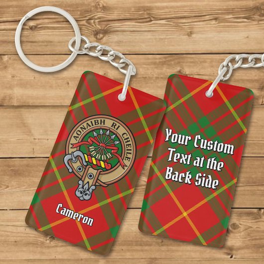 Porte-clés Clan Cameron Crest sur Tartan
