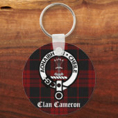 Porte-clés Clan Cameron Crest & Tartan (Recto)