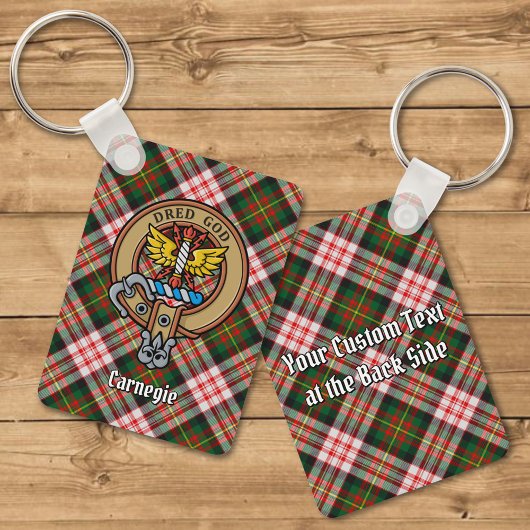 Porte-clés Clan Carnegie Crest sur la robe Tartan