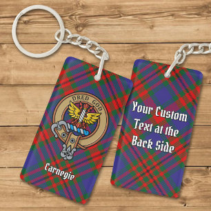 Porte-clés Clan Carnegie Crest sur Tartan