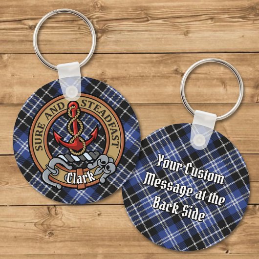 Porte-clés Clan Clark Crest sur Tartan
