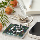 Porte-clés Clan Cockburn Crest Badge et Tartan (Devant Droit)