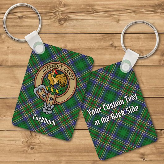 Porte-clés Clan Cockburn Crest sur Tartan